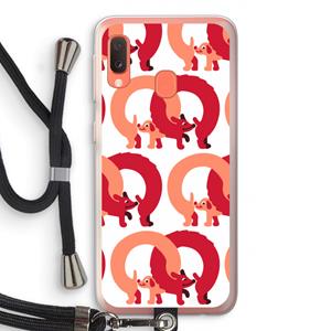 CaseCompany Dogs: Samsung Galaxy A20e Transparant Hoesje met koord