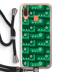 CaseCompany Crocs: Samsung Galaxy A20e Transparant Hoesje met koord