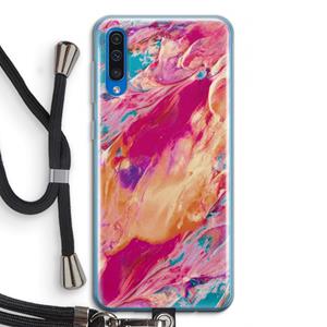 CaseCompany Pastel Echoes: Samsung Galaxy A50 Transparant Hoesje met koord