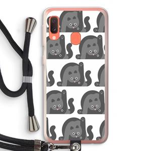 CaseCompany Cats: Samsung Galaxy A20e Transparant Hoesje met koord