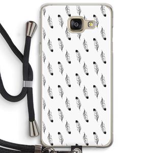 CaseCompany Pluimen: Samsung Galaxy A5 (2016) Transparant Hoesje met koord