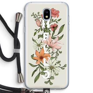 CaseCompany Hello bloemen: Samsung Galaxy J5 (2017) Transparant Hoesje met koord