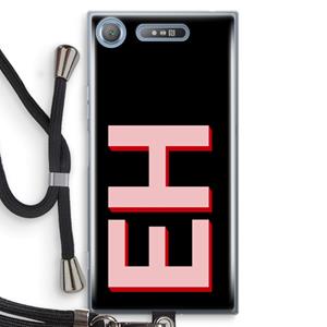 CaseCompany Monogram: Sony Xperia XZ1 Transparant Hoesje met koord