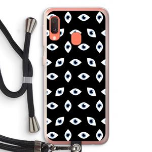 CaseCompany Eyes pattern: Samsung Galaxy A20e Transparant Hoesje met koord