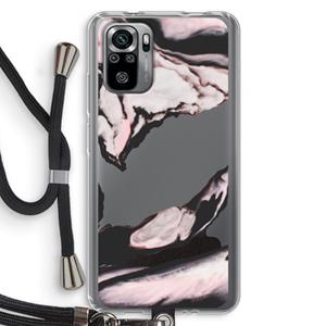 CaseCompany Roze stroom: Xiaomi Redmi Note 10S Transparant Hoesje met koord