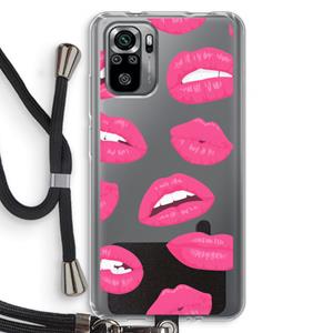 CaseCompany Bite my lip: Xiaomi Redmi Note 10S Transparant Hoesje met koord