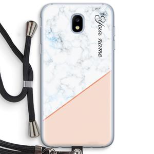 CaseCompany Marmer in stijl: Samsung Galaxy J5 (2017) Transparant Hoesje met koord