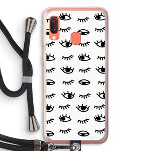 CaseCompany Eye pattern #2: Samsung Galaxy A20e Transparant Hoesje met koord