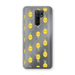 CaseCompany Ananas: Xiaomi Redmi 9 Transparant Hoesje