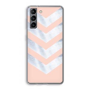 CaseCompany Marmeren pijlen: Samsung Galaxy S21 Transparant Hoesje