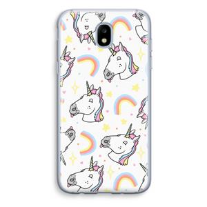 CaseCompany Rainbow Unicorn: Samsung Galaxy J5 (2017) Transparant Hoesje