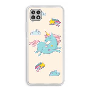 CaseCompany Vliegende eenhoorn: Samsung Galaxy A22 4G Transparant Hoesje