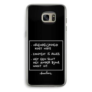 CaseCompany Mijn Motto's: Samsung Galaxy S7 Edge Transparant Hoesje