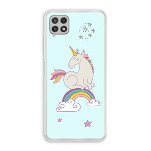 CaseCompany Regenboog eenhoorn: Samsung Galaxy A22 4G Transparant Hoesje