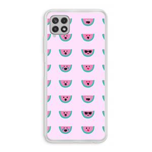 CaseCompany Smiley watermeloenprint: Samsung Galaxy A22 4G Transparant Hoesje