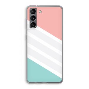 CaseCompany Strepen pastel: Samsung Galaxy S21 Transparant Hoesje