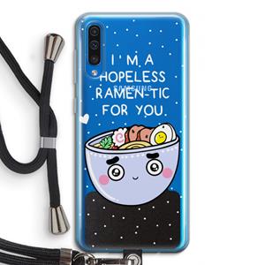 CaseCompany I'm A Hopeless Ramen-Tic For You: Samsung Galaxy A50 Transparant Hoesje met koord