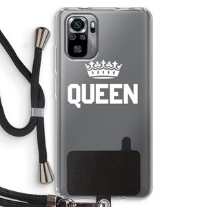 CaseCompany Queen zwart: Xiaomi Redmi Note 10S Transparant Hoesje met koord