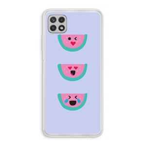 CaseCompany Smiley watermeloen: Samsung Galaxy A22 4G Transparant Hoesje