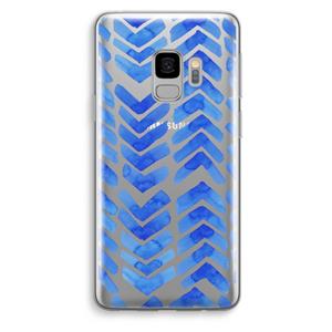 CaseCompany Blauwe pijlen: Samsung Galaxy S9 Transparant Hoesje
