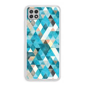 CaseCompany Gekleurde driehoekjes blauw: Samsung Galaxy A22 4G Transparant Hoesje