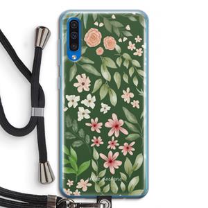 CaseCompany Botanical green sweet flower heaven: Samsung Galaxy A50 Transparant Hoesje met koord