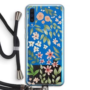 CaseCompany Botanical sweet flower heaven: Samsung Galaxy A50 Transparant Hoesje met koord