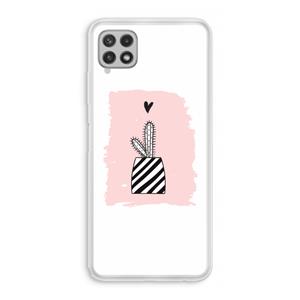 CaseCompany Zwart-wit cactus: Samsung Galaxy A22 4G Transparant Hoesje