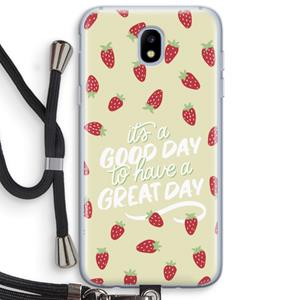 CaseCompany Don't forget to have a great day: Samsung Galaxy J5 (2017) Transparant Hoesje met koord
