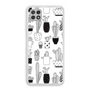 CaseCompany Cactusmotief: Samsung Galaxy A22 4G Transparant Hoesje