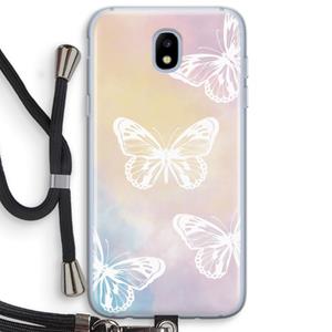 CaseCompany White butterfly: Samsung Galaxy J5 (2017) Transparant Hoesje met koord