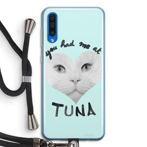 CaseCompany You had me at tuna: Samsung Galaxy A50 Transparant Hoesje met koord