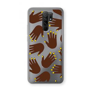 CaseCompany Hands dark: Xiaomi Redmi 9 Transparant Hoesje