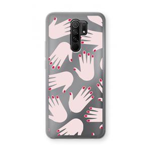 CaseCompany Hands pink: Xiaomi Redmi 9 Transparant Hoesje