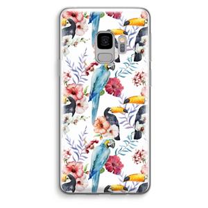 CaseCompany Bloemen tukan: Samsung Galaxy S9 Transparant Hoesje