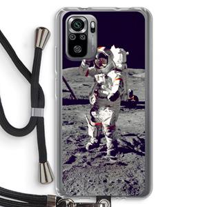 CaseCompany Spaceman: Xiaomi Redmi Note 10S Transparant Hoesje met koord