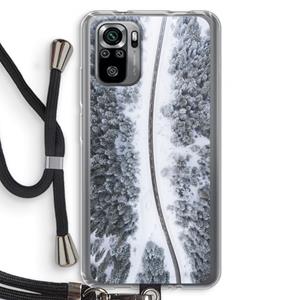 CaseCompany Snøfall: Xiaomi Redmi Note 10S Transparant Hoesje met koord