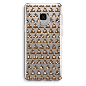 CaseCompany Poop emoji: Samsung Galaxy S9 Transparant Hoesje