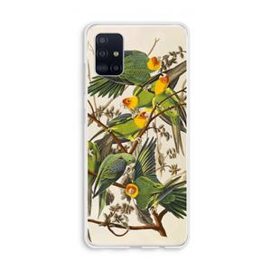 CaseCompany Carolinaparkiet: Galaxy A51 4G Transparant Hoesje