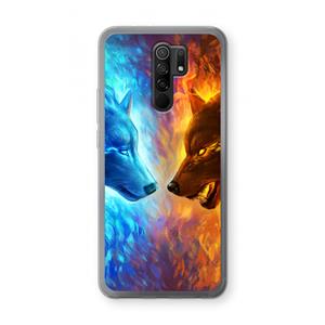 CaseCompany Fire & Ice: Xiaomi Redmi 9 Transparant Hoesje