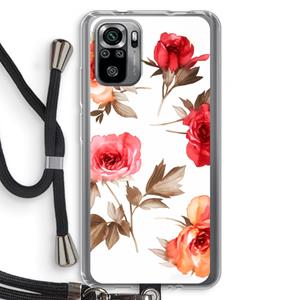 CaseCompany Roosjes: Xiaomi Redmi Note 10S Transparant Hoesje met koord