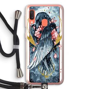 CaseCompany Golden Raven: Samsung Galaxy A20e Transparant Hoesje met koord