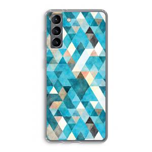 CaseCompany Gekleurde driehoekjes blauw: Samsung Galaxy S21 Transparant Hoesje