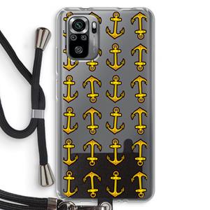 CaseCompany Musketon Anchor: Xiaomi Redmi Note 10S Transparant Hoesje met koord