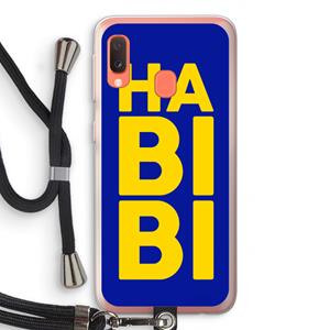 CaseCompany Habibi Blue: Samsung Galaxy A20e Transparant Hoesje met koord
