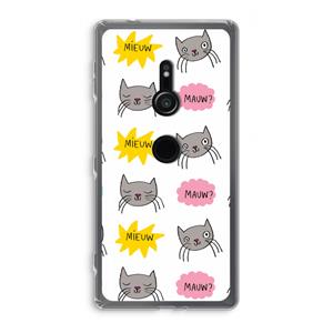 CaseCompany Meow: Sony Xperia XZ2 Transparant Hoesje