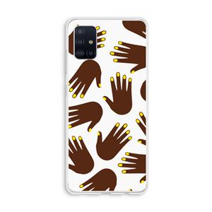 CaseCompany Hands dark: Galaxy A51 4G Transparant Hoesje