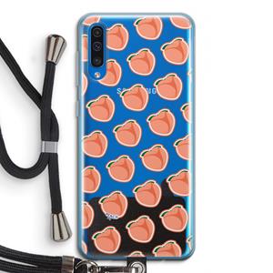 CaseCompany Just peachy: Samsung Galaxy A50 Transparant Hoesje met koord