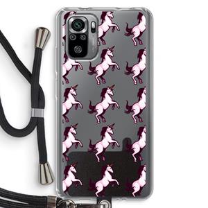 CaseCompany Musketon Unicorn: Xiaomi Redmi Note 10S Transparant Hoesje met koord