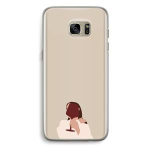 CaseCompany I drink wine: Samsung Galaxy S7 Edge Transparant Hoesje